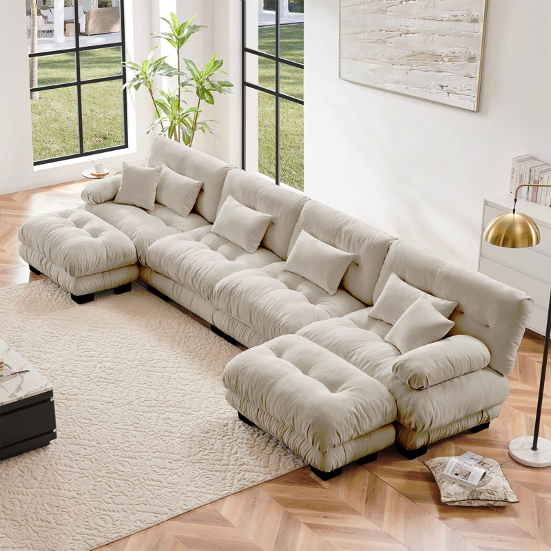 Canapé modulaire Free Combination, Chenille café clair