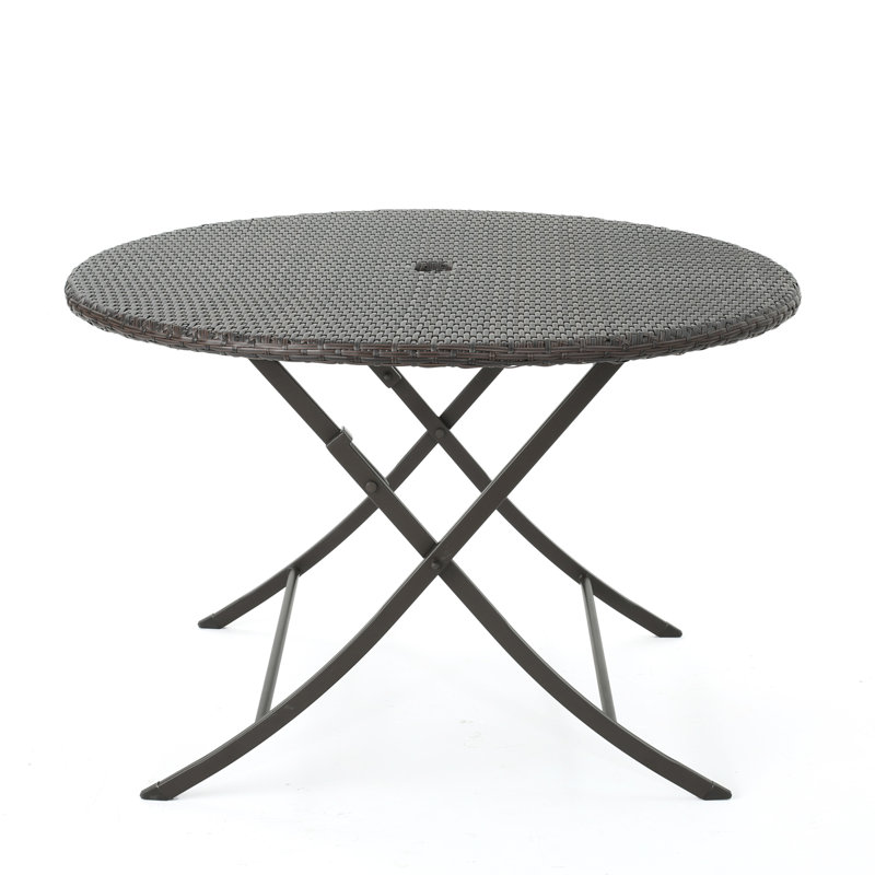 Hutt Round Wicker/Rattan Outdoor Folding Dining Table