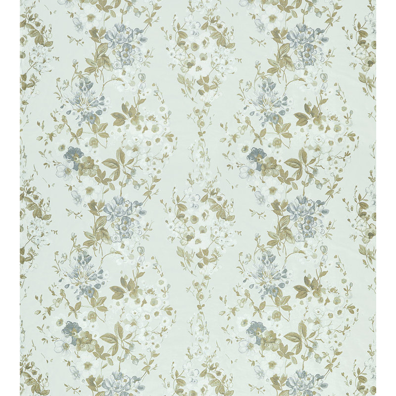 Calabria Antonella Lampas Fabric, Gray Garden
