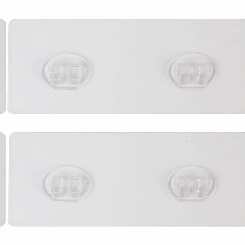 AquaGrip Max Adhesive Shower Caddy Strips - Strong Suction Hooks for Bathroom Storage, Wall Mount Shelf Basket, Large Hook Set for Corner Shelves, 2 Hooks, 6.5