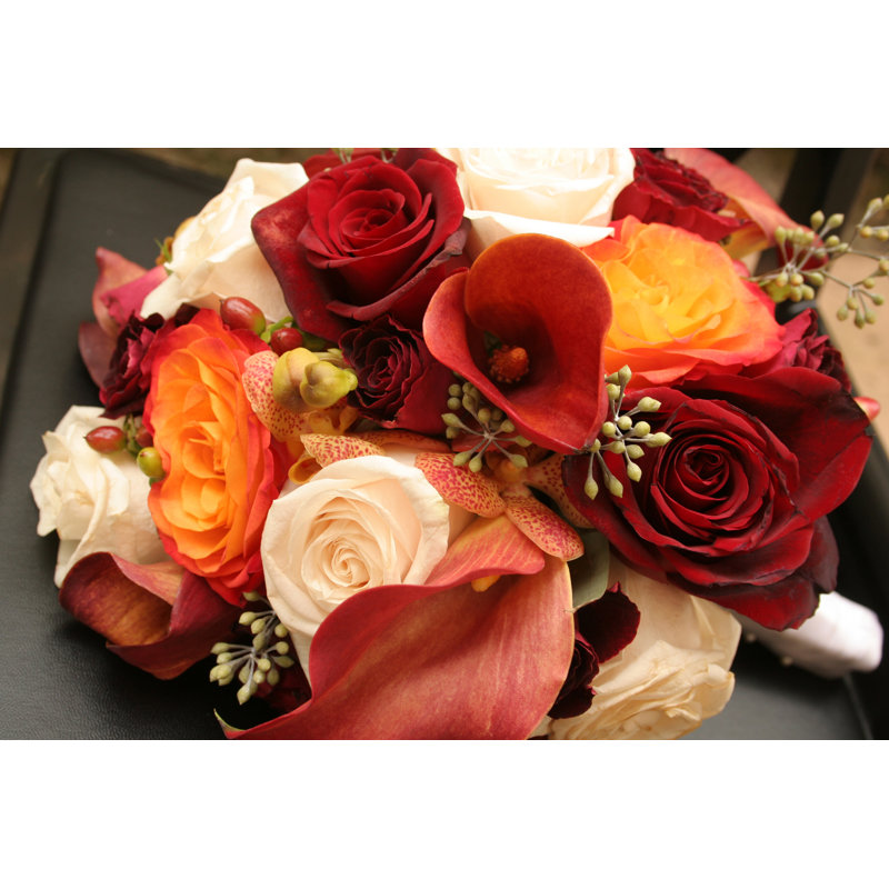 Autumn Bouquet by Lacer - No Frame Print on Canvas, 81cm H x 122cm W