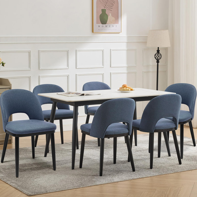 Upholstered Dining Chair, 2, Blue