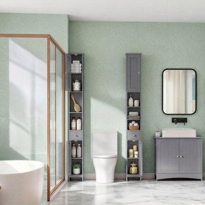 Armoire de rangement étroite avec portes