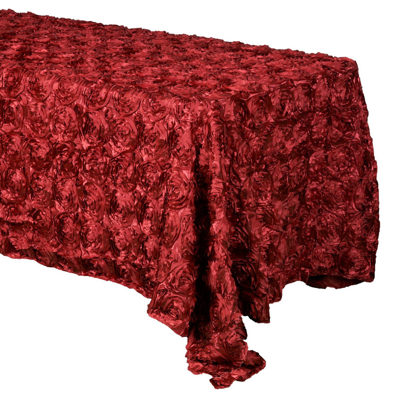 Silvie Floral Polyester Tablecloth, Red, 60" x 48"