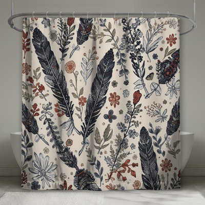 Rideaux de douche Feathers And Wildflowers
