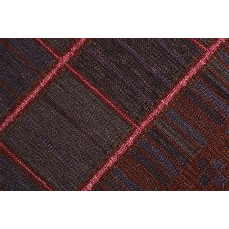 Scandinavian Hand Knotted Wool Geometric Area Rug, Rectangle 12' x 18'