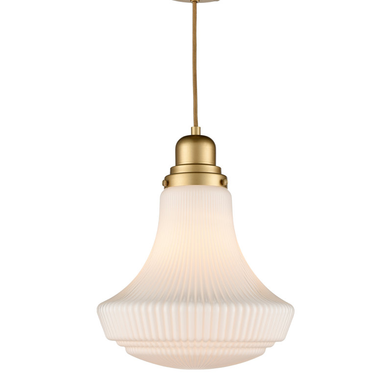 Luminaire suspendu moderne en or avec abat-jour en verre en forme de vase