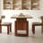 Ancient Style Rectangular Rock Plate Dining Table Solid Wood Base Dining Table-100529662