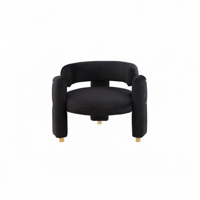 Fauteuil d'appoint rembourré en tissu Chetanna