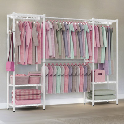 Bendik Clothing Rack with 4 clothes rails and 6 height-adjustable shelves 1 hook