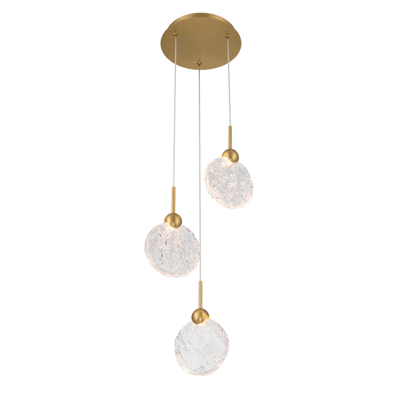 Luminaire suspendu 10 po à DEL Briselle, Trois lumières, H 10,25 po x l 10 po x P 10 po
