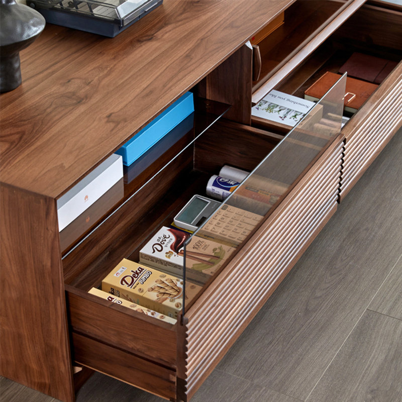 Meuble télé avec rangement de style européen, 94.49"