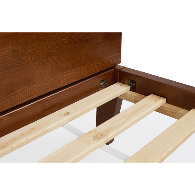 Jovanni Solid Wood Bed, Walnut, European Double (140 x 200 cm)
