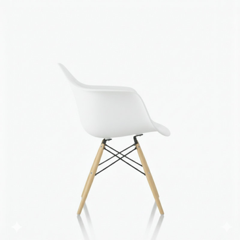 Fauteuil baquet en plastique Vicentico, Blanc