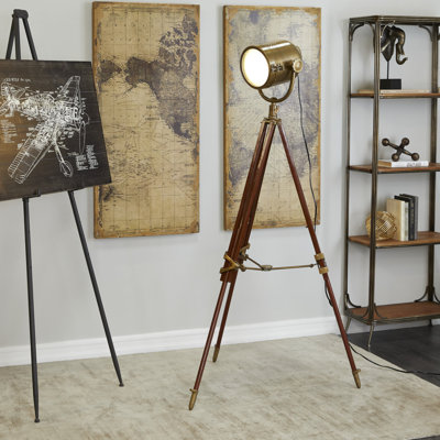 63'' Gold Tripod Floor Lamp Set