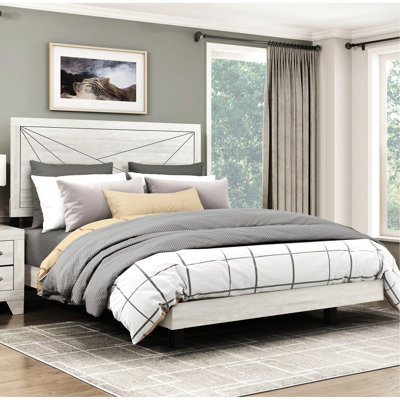 Lit à panneaux très grand contemporain avec finition en chêne gris poussiéreux, tous les éléments pour embellir la chambre à coucher, fabrication en bois, taille de sommier nécessaire avec remplacement des pièces, matériau,