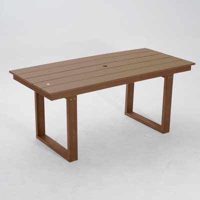 Table de salle à manger et de réunion pour l'extérieur, résistante aux intempéries, 6 places assises, chaise peu encombrante
