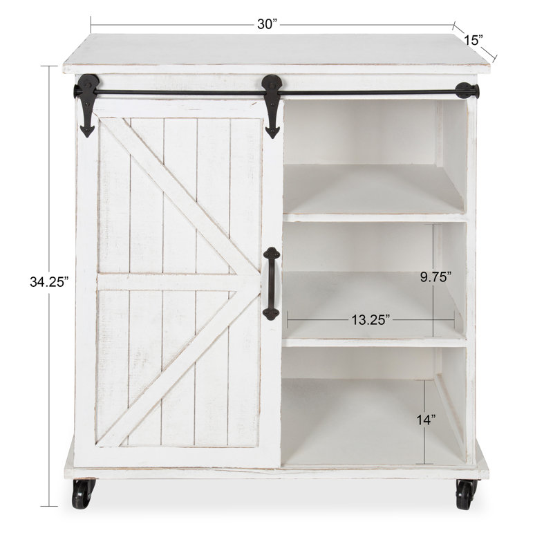 Chariot de cuisine 30 po Dayanah, Blanc antique