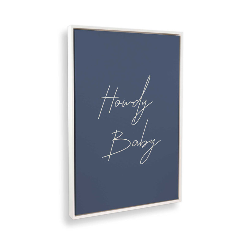 Impression sur toile marine Howdy Baby dans un cadre, H 18,75 po x l 12,75 po, Blanc opaque
