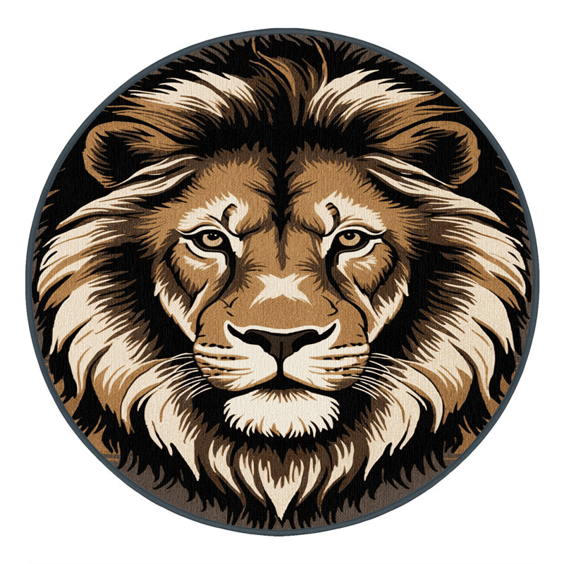  Tapis lavable Bush Big Lion, Rond 7 pi