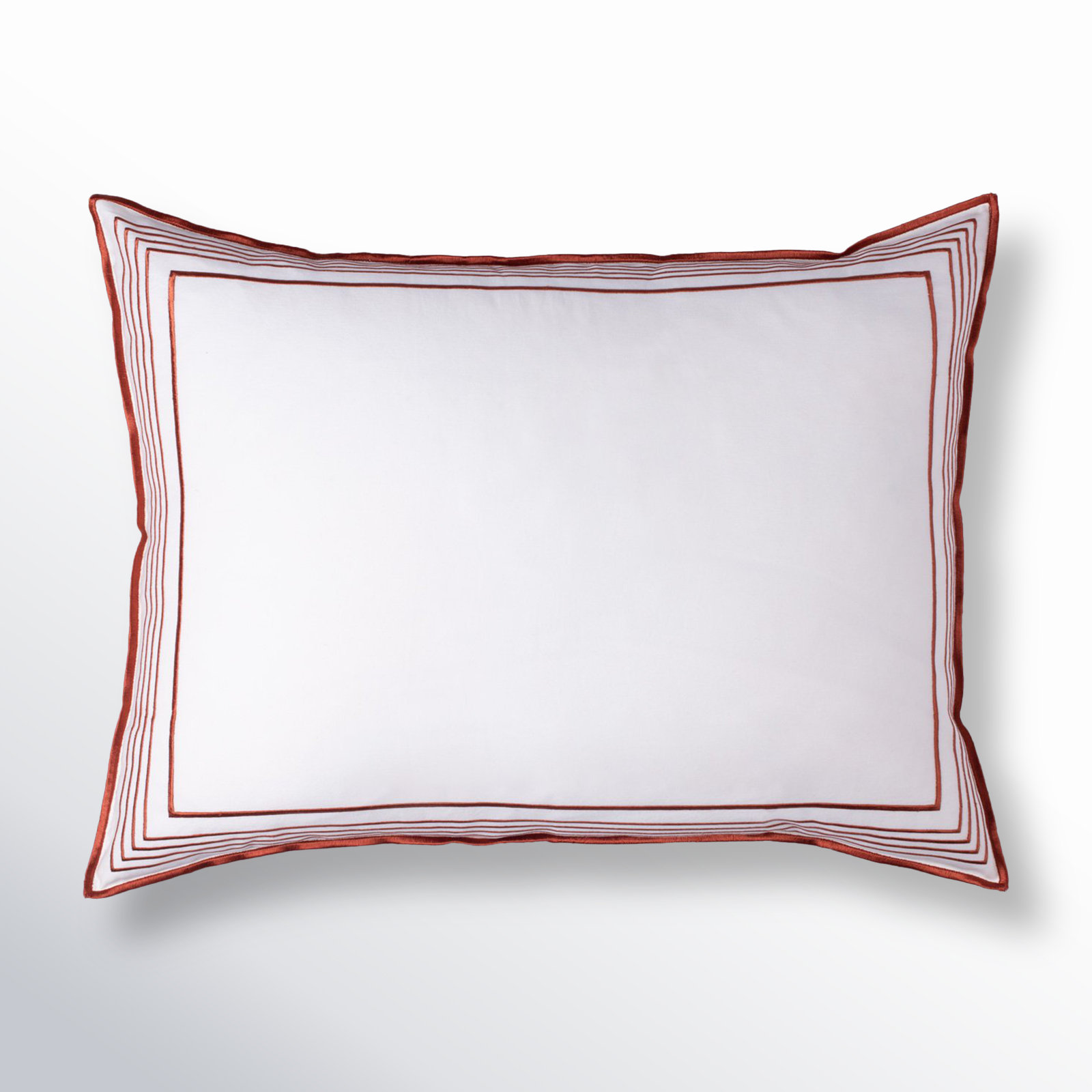 Erlea Cotton Shams, Standard/Twin, White/Brick