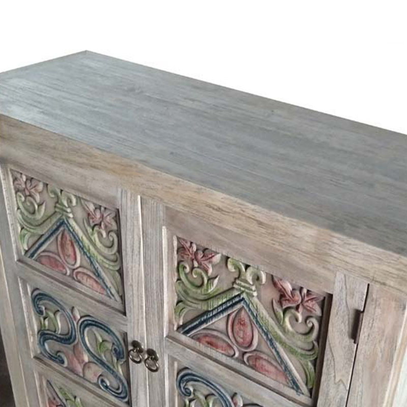 Armoire décorative peinte à la main de style exotique