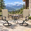 Ensemble de 2 chaises d'extérieur pivotantes à bascule pour patio - brun-1533375215