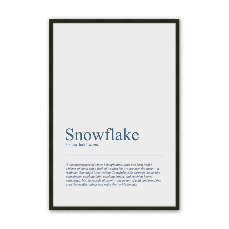 «The Wonders of Snowflakes», reproduction d'art, 11 po x 14 po, Noir satiné