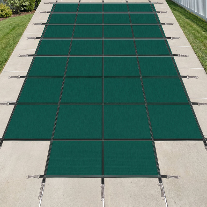 Housse de sécurité durable pour piscine creusée - Toile en maille d'hiver 18 x 36 pi avec trousse de quincaillerie complète