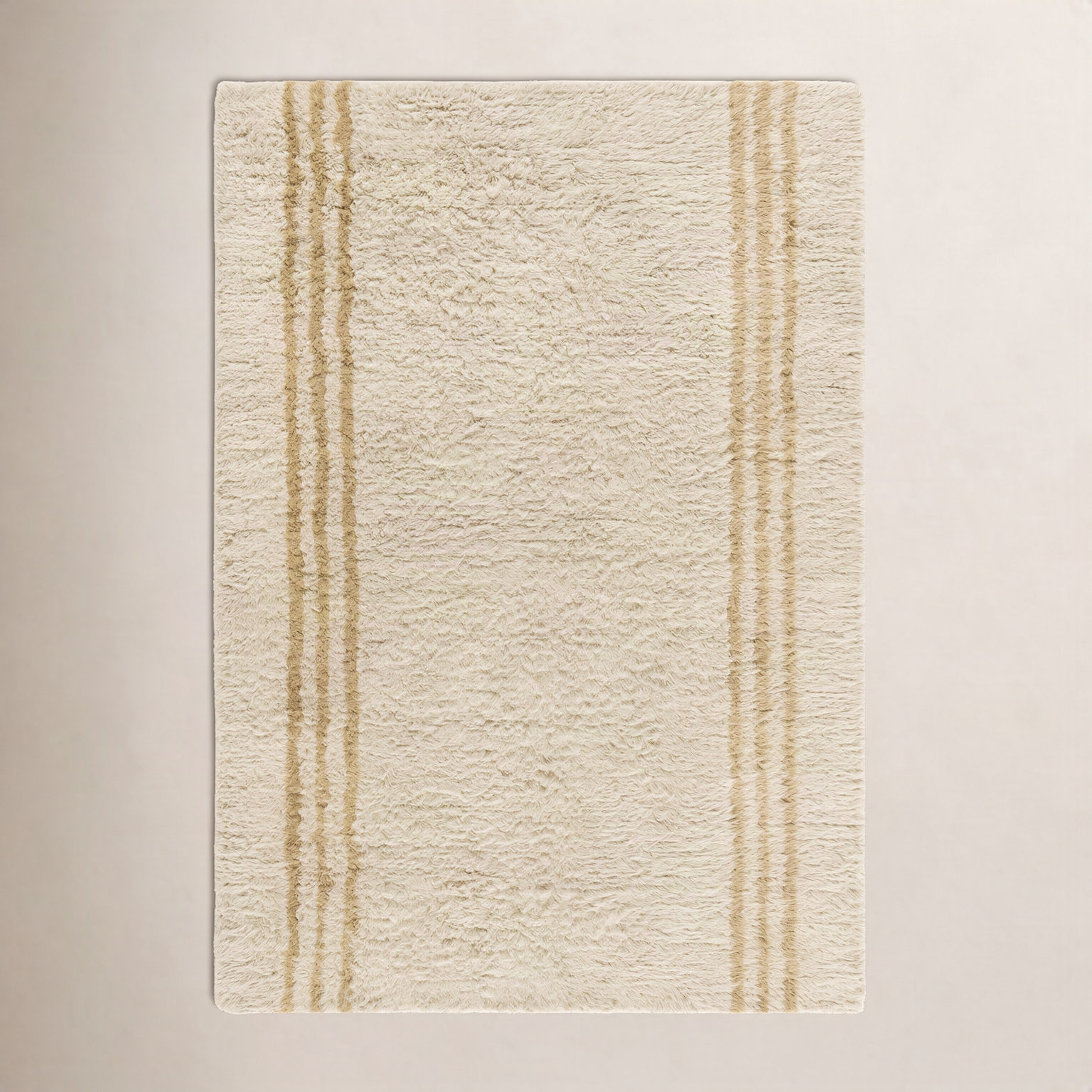 Hand-Tufted Striped Shag Rug, Rectangle 5' x 7'6"