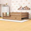 Lit plateforme en bois avec lit gigogne, bibliothèque et escalier-2133681185-2133681197