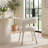 Modern 35" White Round Dining Set For 2 With Chenille Armchairs-1344137500