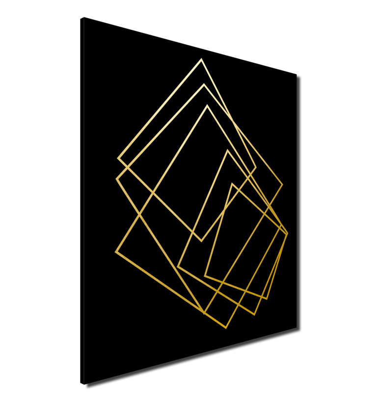 Gilt Mod I-B - impression d'art graphique, H 40 po x l 30 po x P 1 po