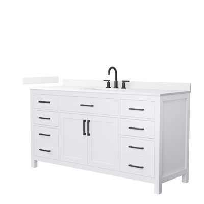 Beckett 66" Freestanding Single Bathroom Vanity with Quartz Top