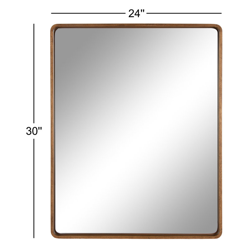 Miroir d'appoint Sherman, 30 po x 24 po, Rustique naturel