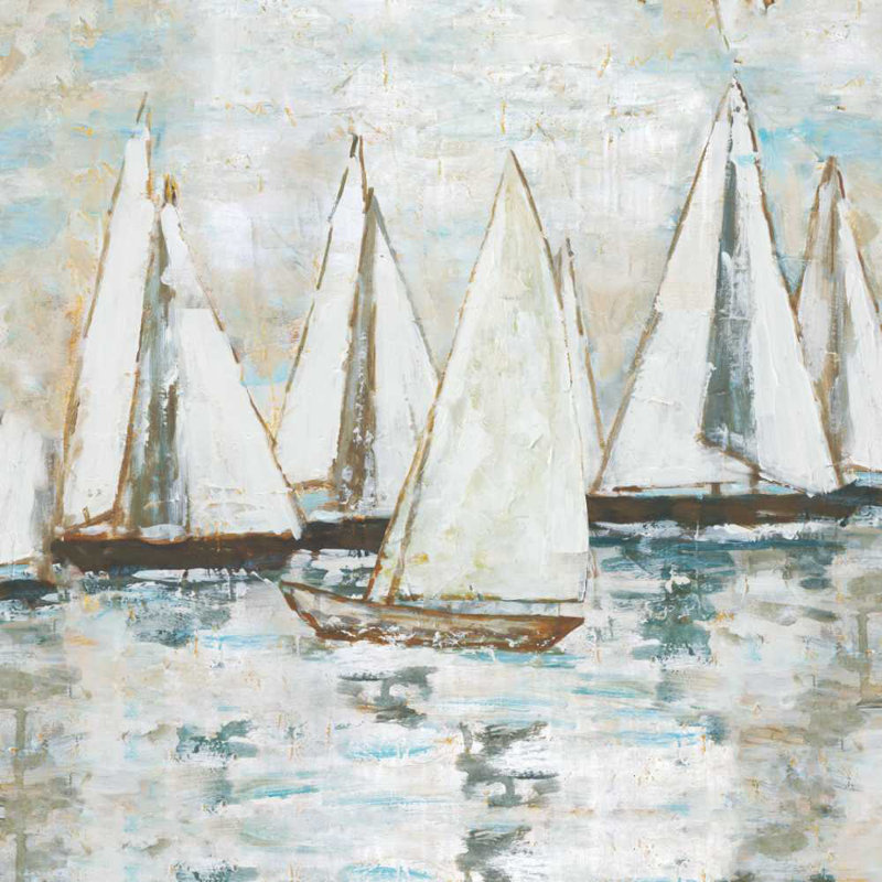 Boat On Water Painted - Wrapped Canvas Painting, 30cm H x 30cm W x 3.8cm D