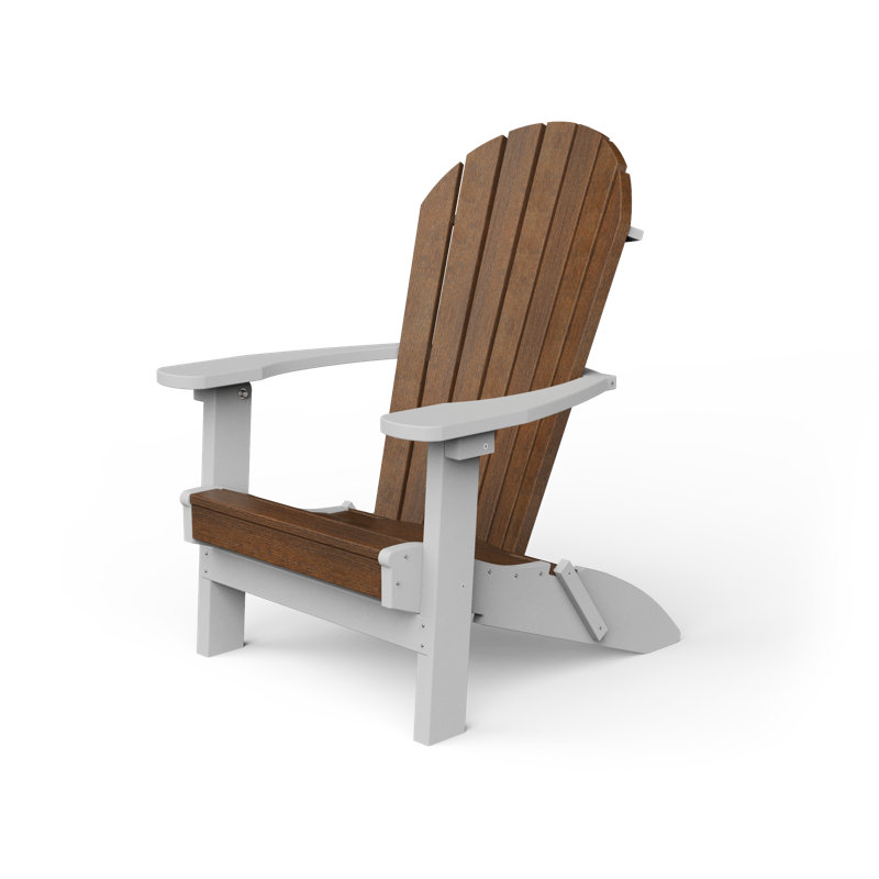 Chaise Adirondack pliante en plastique Wisby, Acajou / blanc