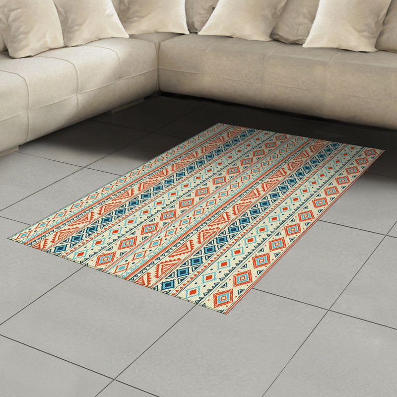 Tribal High Density Long Fiber Poly Threads Decorative Area Rug Carpet, Rectangle 4' x 5'8"