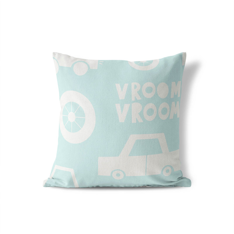 Coussin Vroom, Bleu clair / bleu, H 26 po x l 26 po