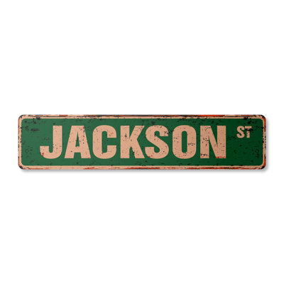 Jackson Street Sign Aluminum 4" X 18"