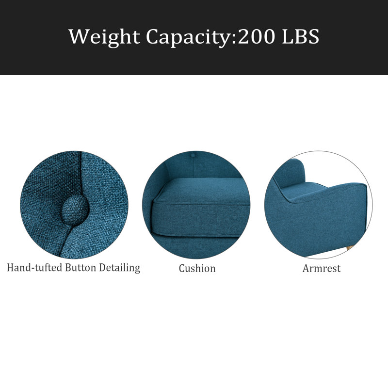 Fauteuil Mid-Century, Bleu