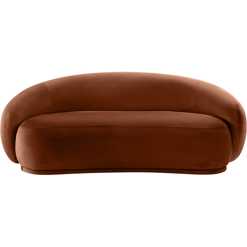 Causeuse en velours Emery, Velours cognac