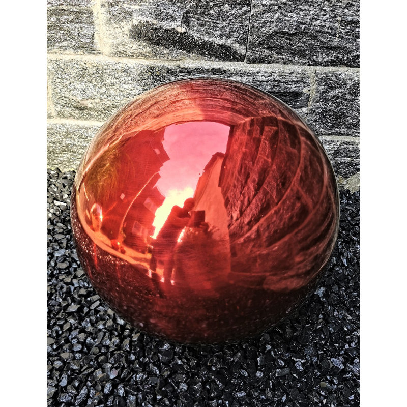 Chaley Stainless Steel Gazing Ball, 40cm H x 40cm W x 40cm D, White / opaline