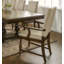 Ensemble de 2 fauteuils en bois beige avec garniture cloutée en tissu beige