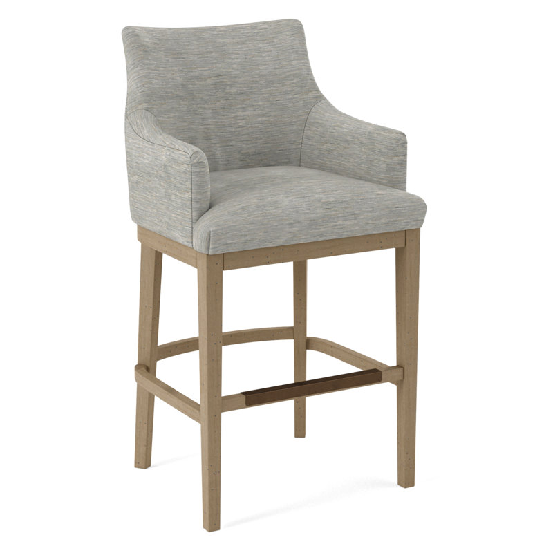 Upholstered Stool, 61555-75, Weathered Gray