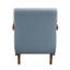 Chaise d'appoint en cuir bleu, dossier de siège, pieds en noyer, chaise de style moderne avec accoudoirs,-433801544