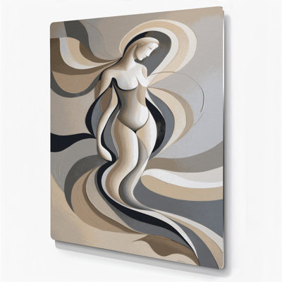 Abstract Figurative 29 Beige Metal Wall Art