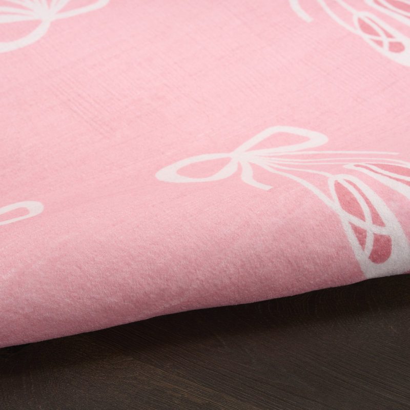 Tapis d'intérieur rose lavable à la machine Arranjeet, Rectangle 3 pi 5 po x 5 pi
