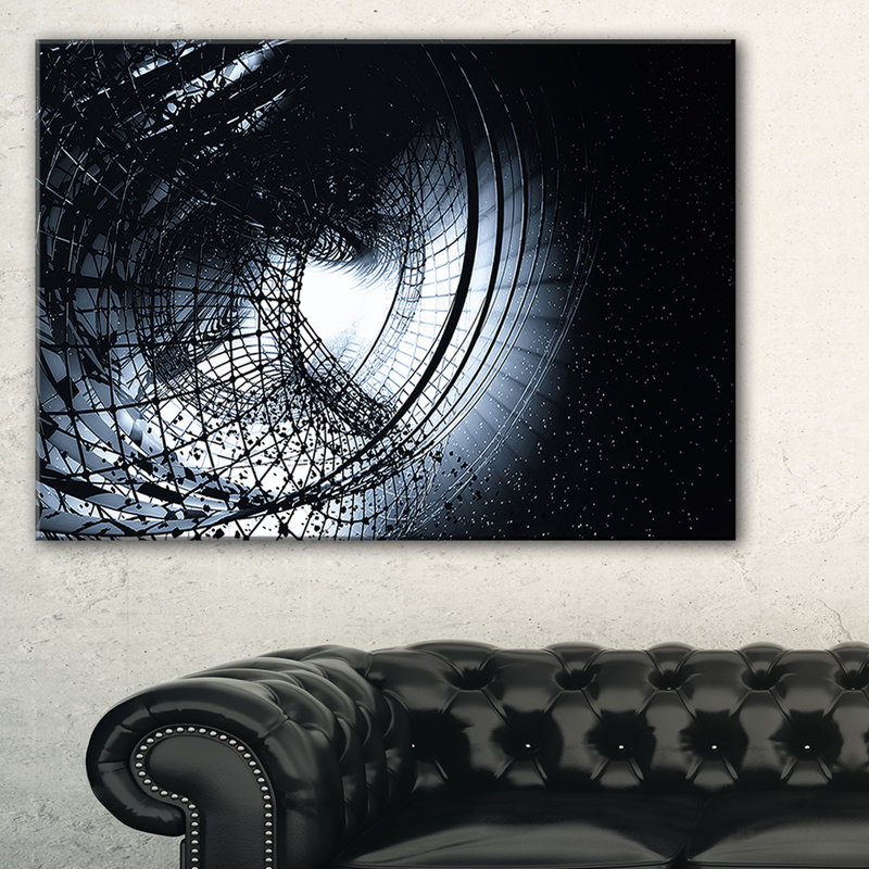 «Black Spiral», impression sur toile tendue, H 8 po x l 12 po x P 1 po
