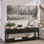 «Snowy Winter Cabin Forest», art de chambre à coucher, impression sur toile encadrée, 3 pièces-132304688-132304691